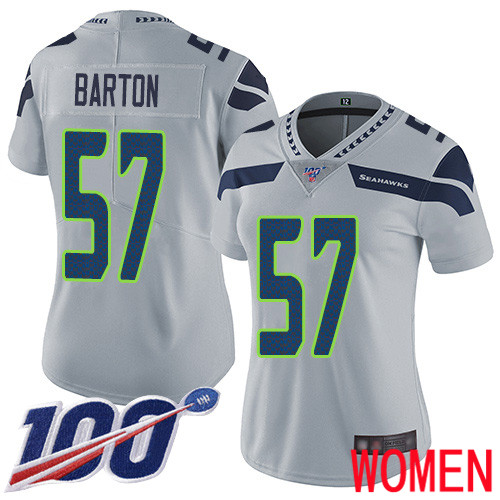 Seattle Seahawks Limited Grey Women Cody Barton Alternate Jersey NFL Football #57 100th Season Vapor Untouchable